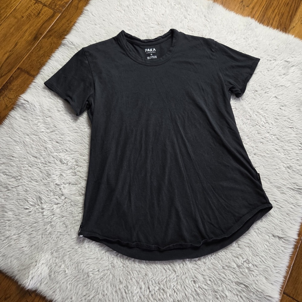 PAKA Essential Alpaca Organic Cotton Crew Neck T-Shirt Women's Medium Black